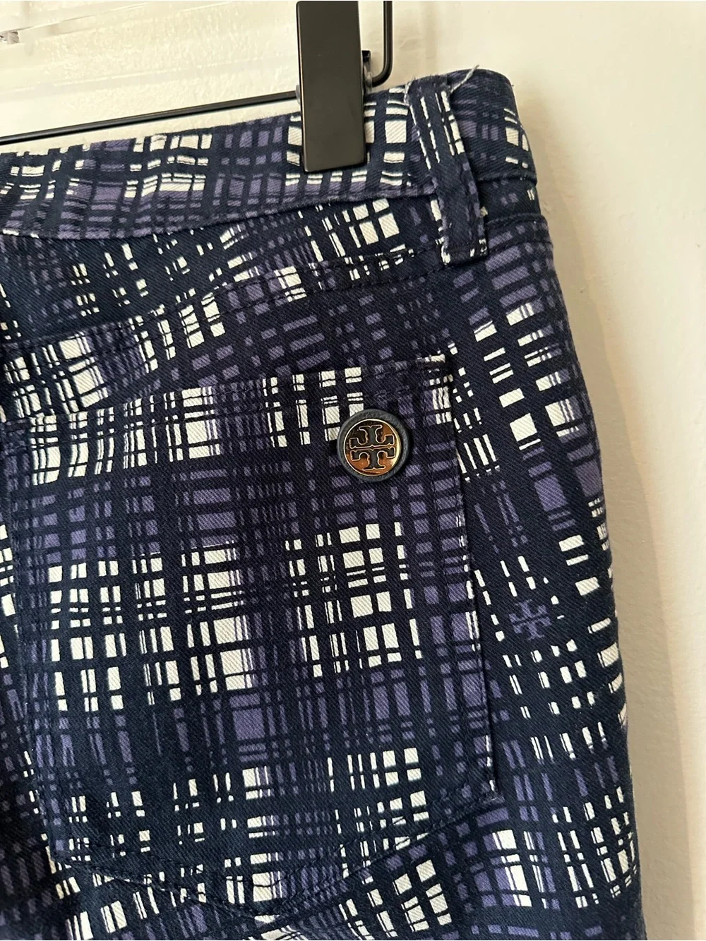 Tory Burch Women’s Low Rise Skinny Blue Leg Pant